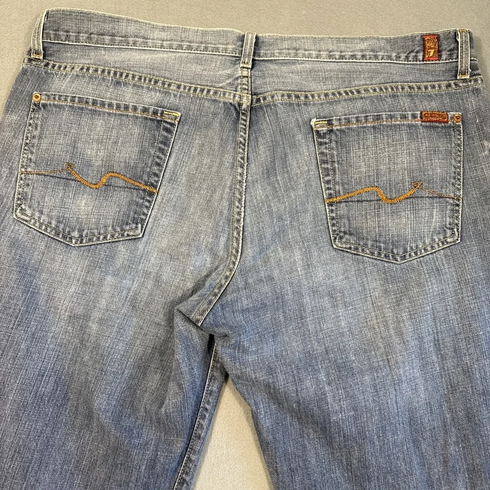 Seven 7 For All Mankind Jeans Men's 40/25 Blue Dark Wash Straight WIDE